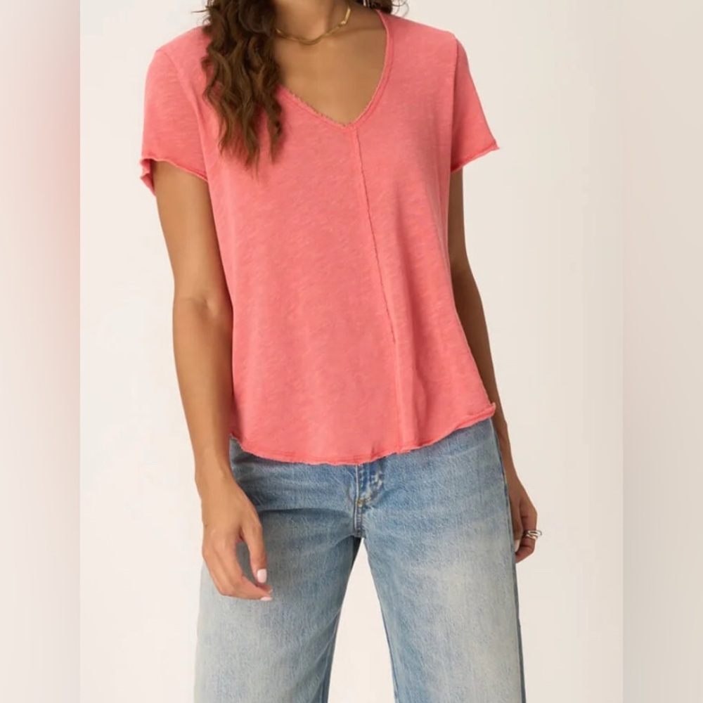 Project Social T Women's V-Neck Wearever Coral Tee - NWOT - Size L